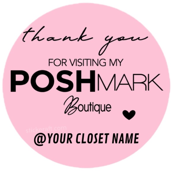 Custom Poshmark Closet Stickers | 2 Inch Round Thank You Labels – STICKERS NEW - Picture 12 of 16